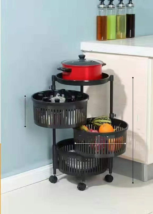 Kitchen Shelving New Household Multilayer Rotating Floor-To-Ceiling Storage Shelving