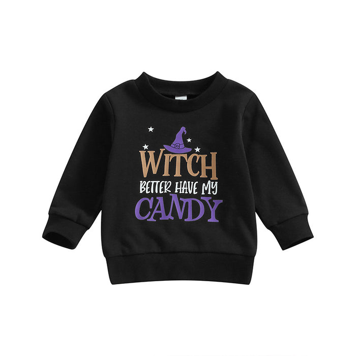 New Autumn Halloween Long-sleeved Printed Sweater For Boys And Girls Children's Bottoming Shirt Top