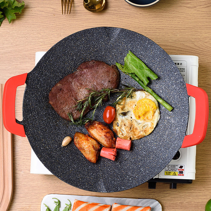 Outdoor Korean BBQ Plate Round Maifan Stone