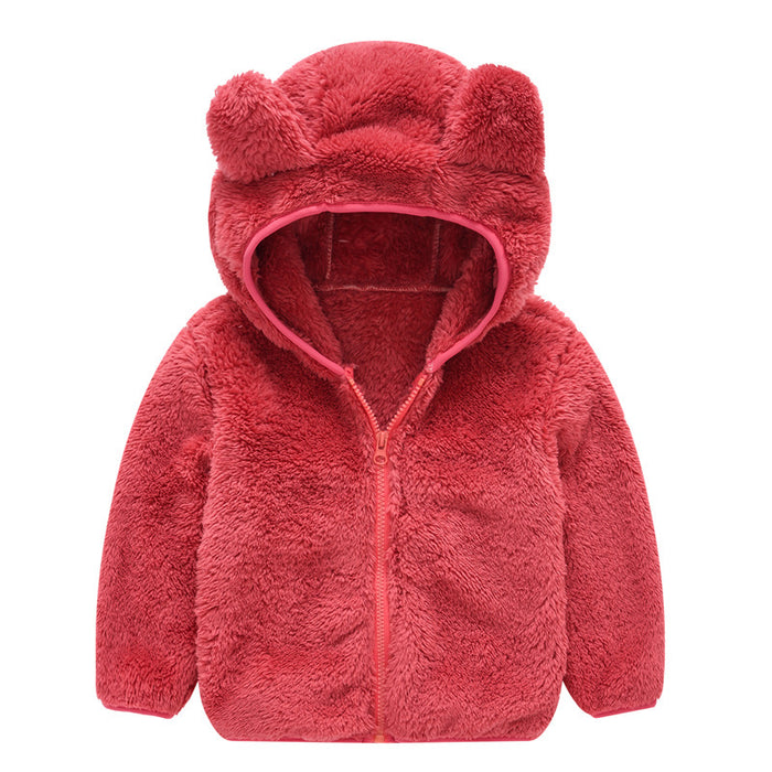 Winter Girl's Thickened Mid-length Children's Large Fur Collar Cotton-padded Jacket