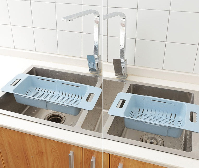 Sink telescopic vegetable basket