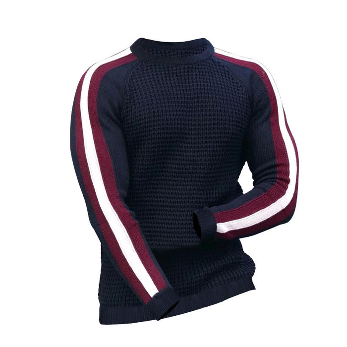 Contrast Casual Loose Bottomed Sweater For Men