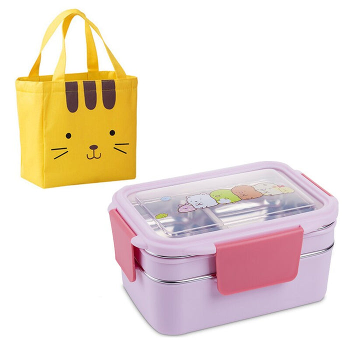 Stainless steel lunch box double lunch box