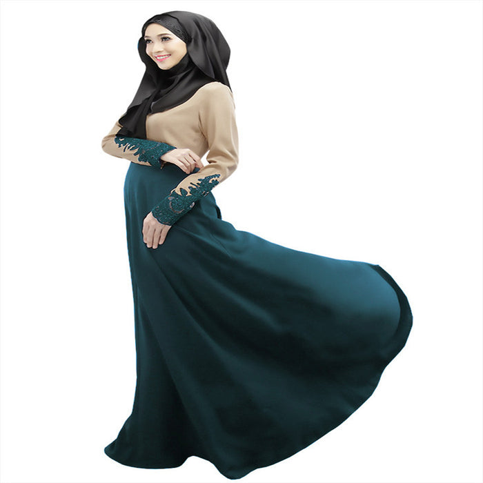 New color matching Muslim long skirt