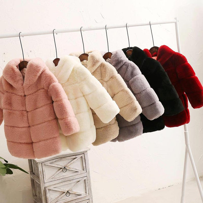 Children's Fur Coat Imitating Otter Rabbit Fur Girls Padded Children's Clothing