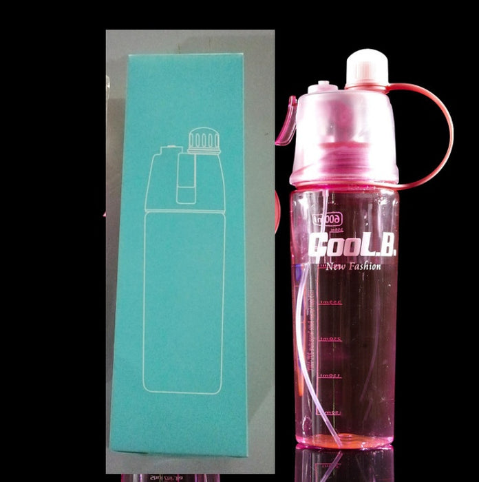 Sports Water Plastic Bottle Outdoor Creative Mist Spray with Leak Proof Portable Drinking Cup