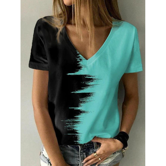 Women's Printed Short Sleeve Casual Shirt