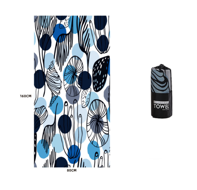 Printed Swim Microfiber Beach Towel