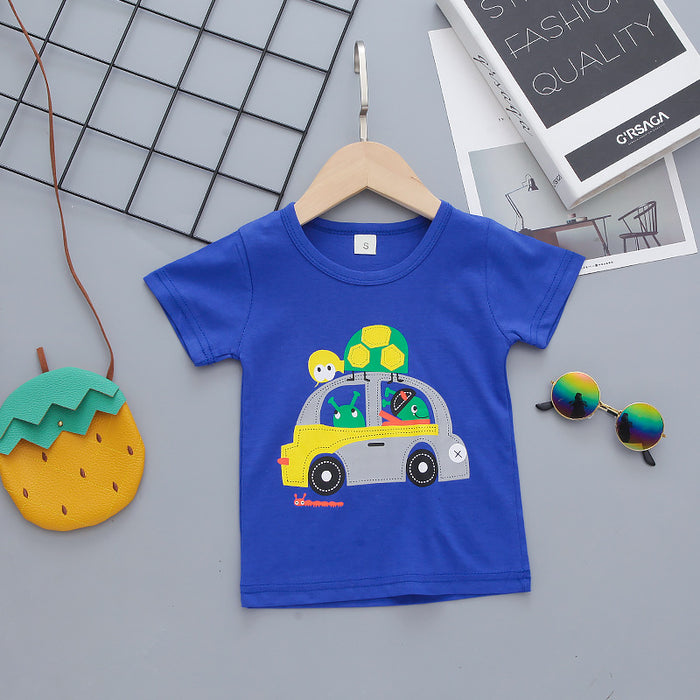 Boys Kids Children's Short Sleeve T-shirt Shorts Korean Suit