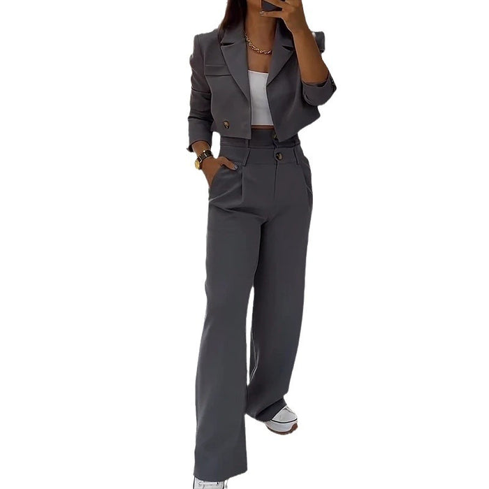 Suit Short Top Casual Pants Suit