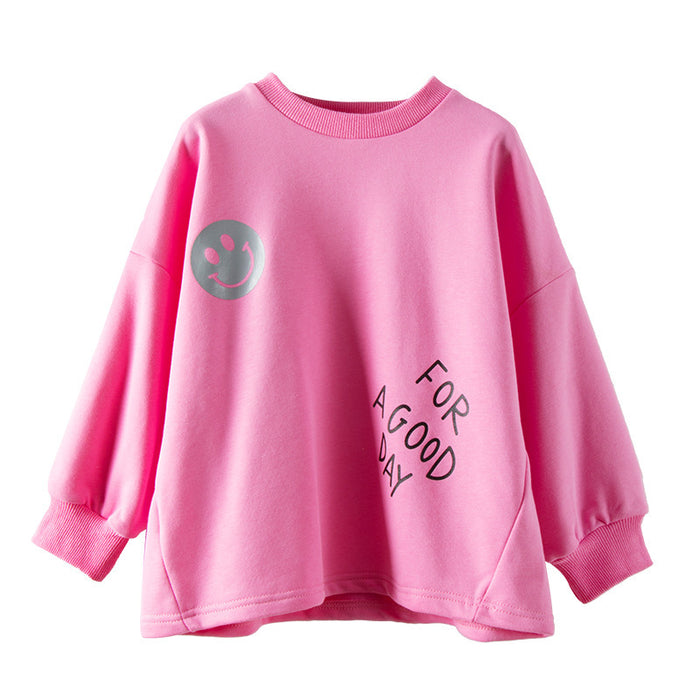 Girls Sweater Spring New Korean version of the big boy cotton loose shirt children's sweater tide