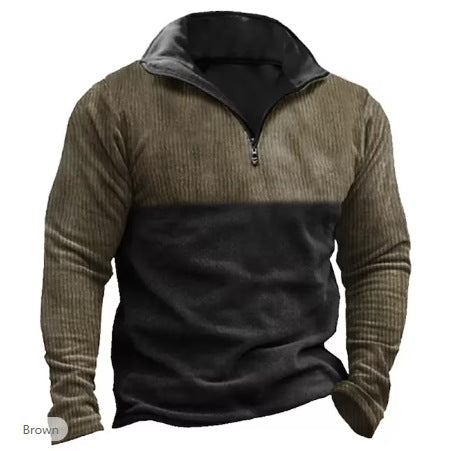 3d Printed Half Zipper Sweater For Men