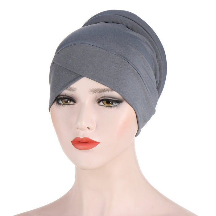 Muslim solid color turban hat