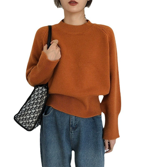 Round-neck High Waist Sweater Women's Vintage Knitted