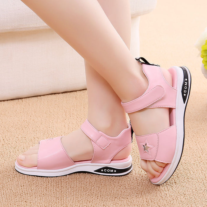 New Fashion Princess Shoes Little Girl Soft-soled Middle-aged Children's Student Beach Shoes