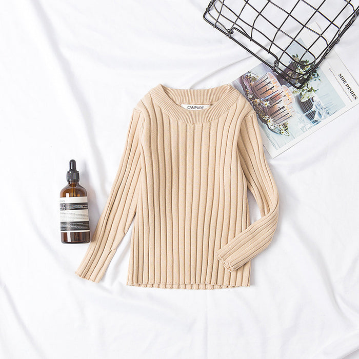 Spring And Autumn Close-fitting Sweater Crew Neck Cotton