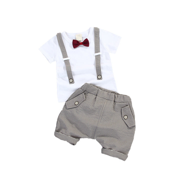 Summer Kids Boys Grey Gentleman Outfits