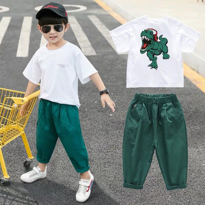 Kinderkleidung Jungen Sommeranzüge Western-Stil Kleidung Jungen Sommer Schöne kurze Ärmel