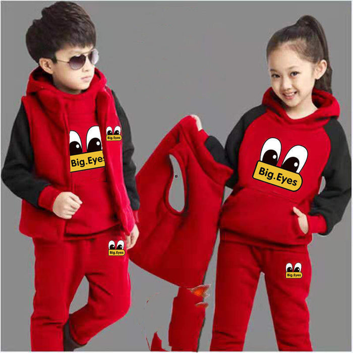 Fashion Casual Boys And Girls Suit Sweater Plus Cashmere