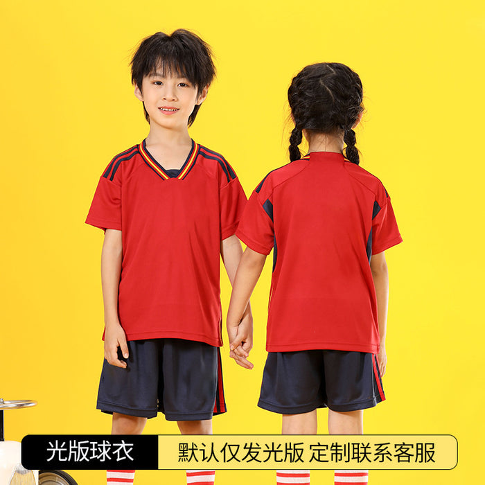 Summer Yellow Kindergarten Chinese Team Men&#039;s Outdoor Training Sports Jersey No. 10 Children&#039;s Football Suit Set Female