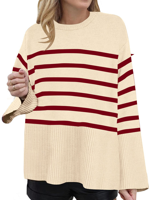 European And American Loose Striped Sweater Women