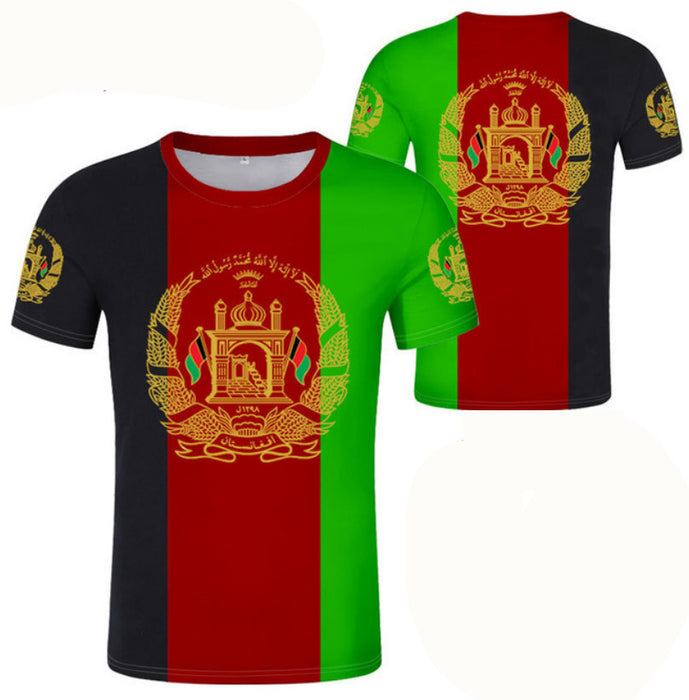 Afghan Flag Series 3D Printing T-shirt Flexible Craft Top Source Manufacturer