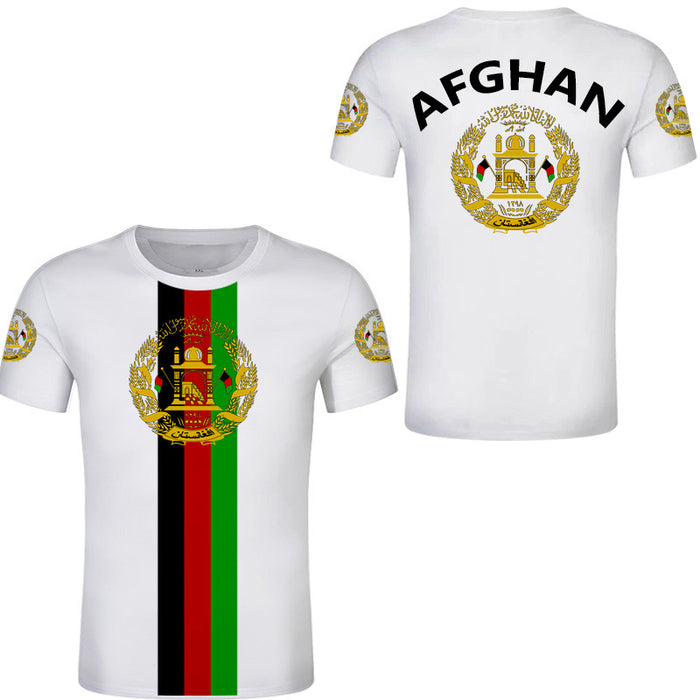 Afghan Flag Series 3D Printing T-shirt Flexible Craft Top Source Manufacturer