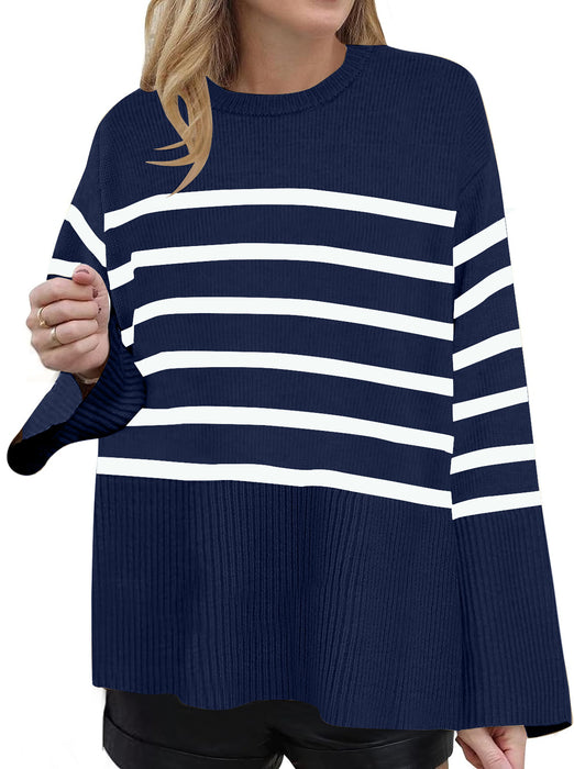 European And American Loose Striped Sweater Women