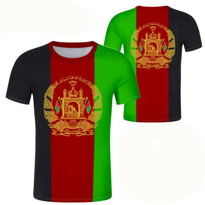 Afghan Flag Series 3D Printing T-shirt Flexible Craft Top Source Manufacturer