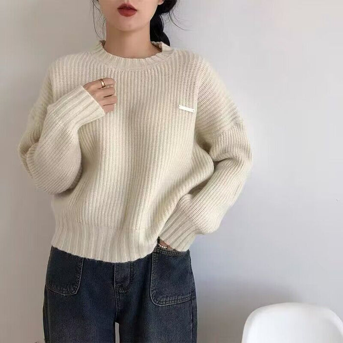 Women's Loose Outer Wear Thick Short Sweater Top