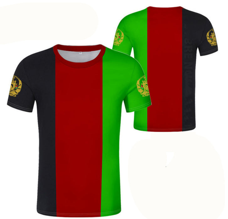 Afghan Flag Series 3D Printing T-shirt Flexible Craft Top Source Manufacturer