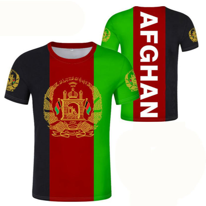 Afghan Flag Series 3D Printing T-shirt Flexible Craft Top Source Manufacturer