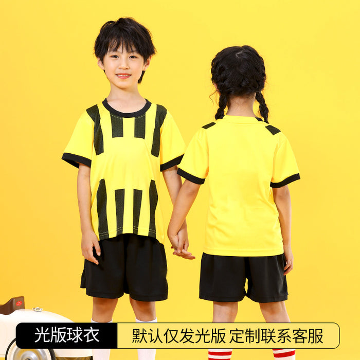 Summer Yellow Kindergarten Chinese Team Men&#039;s Outdoor Training Sports Jersey No. 10 Children&#039;s Football Suit Set Female