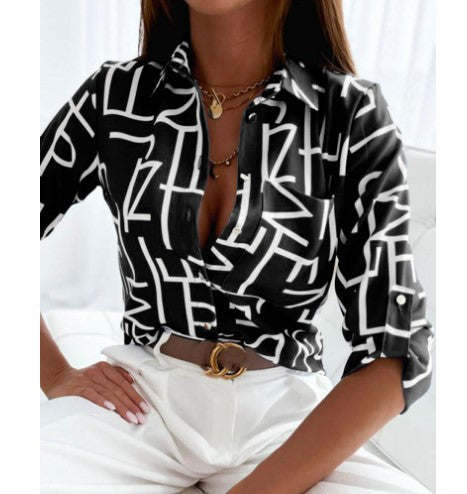 Women's Long Sleeved Shirt Shirt Print