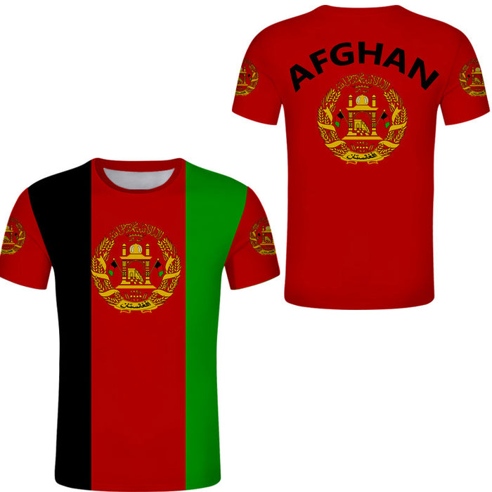 Afghan Flag Series 3D Printing T-shirt Flexible Craft Top Source Manufacturer