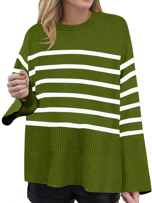 European And American Loose Striped Sweater Women