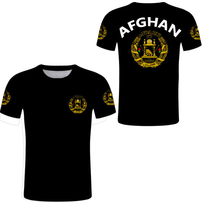 Afghan Flag Series 3D Printing T-shirt Flexible Craft Top Source Manufacturer