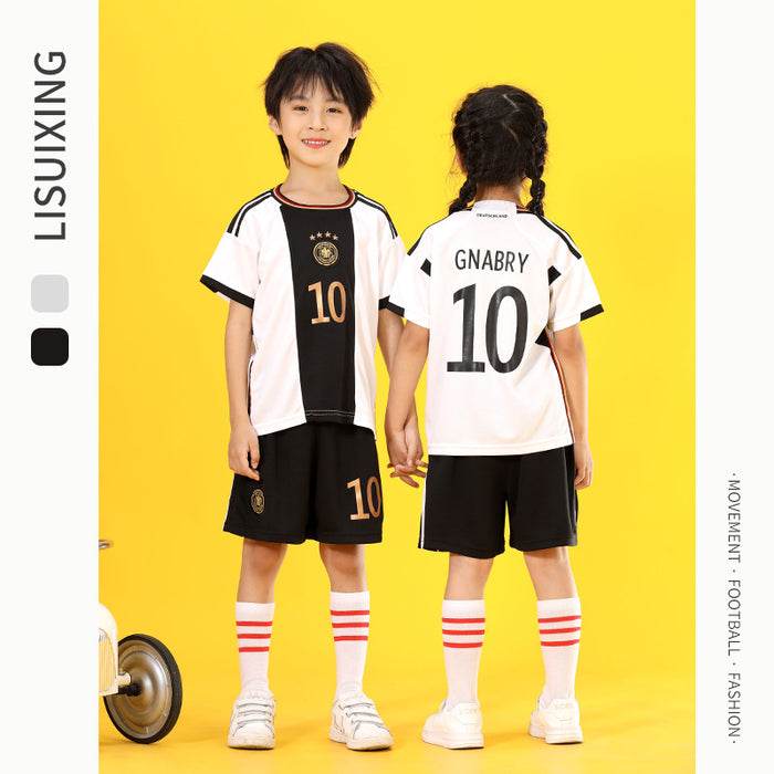 Summer Yellow Kindergarten Chinese Team Men&#039;s Outdoor Training Sports Jersey No. 10 Children&#039;s Football Suit Set Female