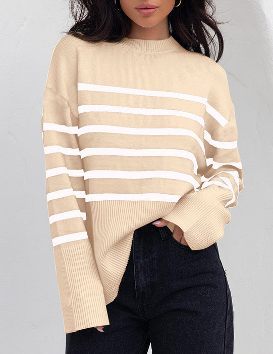 European And American Loose Striped Sweater Women