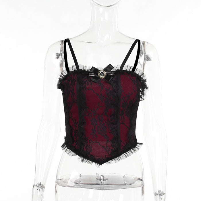 Autumn Sexy Dark Style Gothic Vintage Lace Camisole