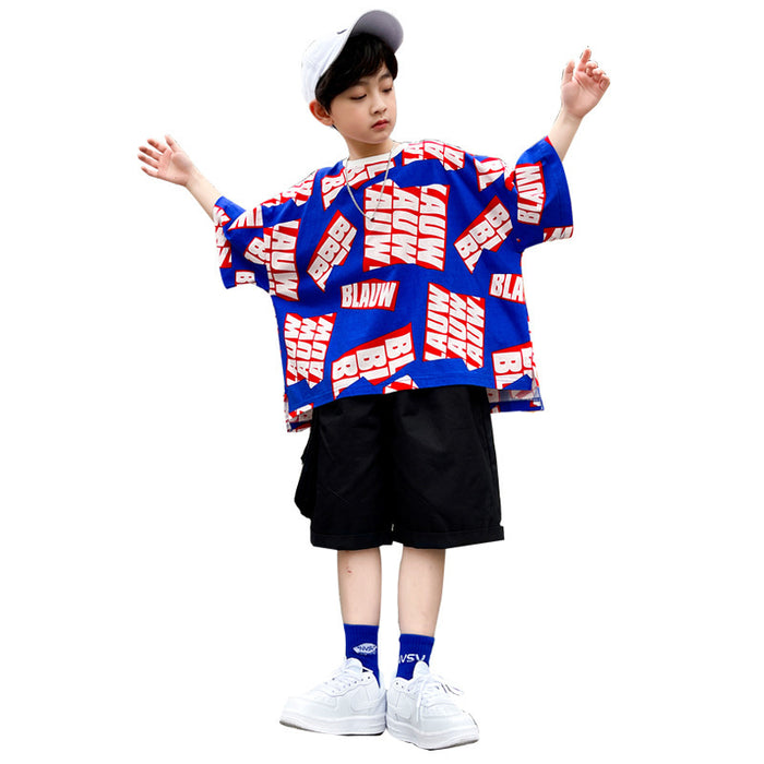 Boys' Suits, Big Children's Summer Clothes, Fried Street Children's Hip-hop Clothes