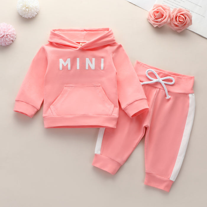 Girls Long Sleeve Sweatshirt Hooded Sports Suit