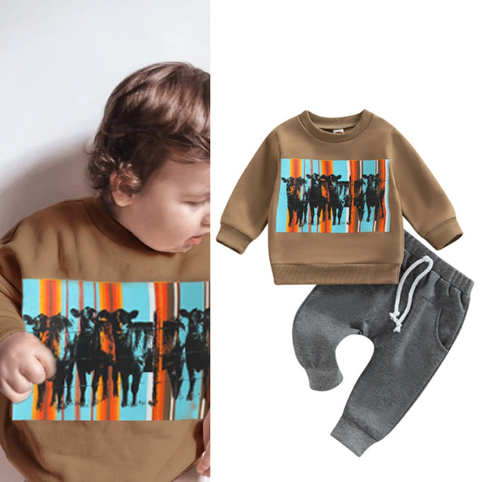 Boys And Girls Fashion Soft Sweater Suit