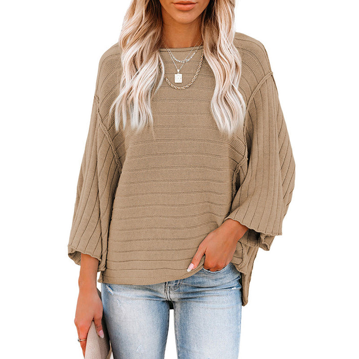 Women's Loose-fitting Casual Round-neck Sweater