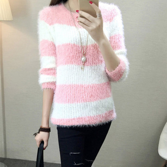 New Women's Sweater Sweater Loose Round Neck Pullover Bottoming Sweater