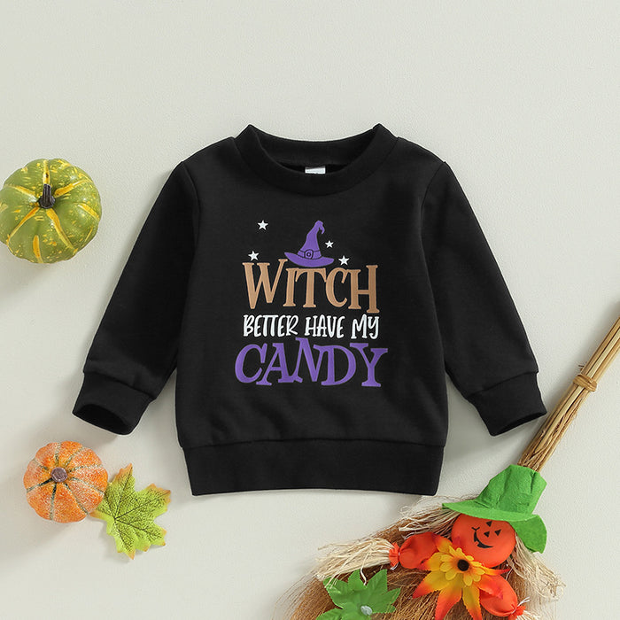 New Autumn Halloween Long-sleeved Printed Sweater For Boys And Girls Children's Bottoming Shirt Top