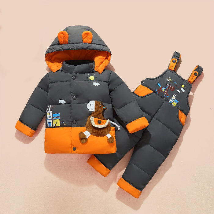 Casual Children Thick Down Jacket Suit