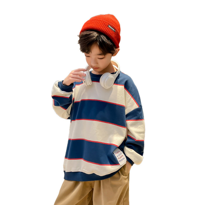 Boys' Sweater Casual Hedging Stripes