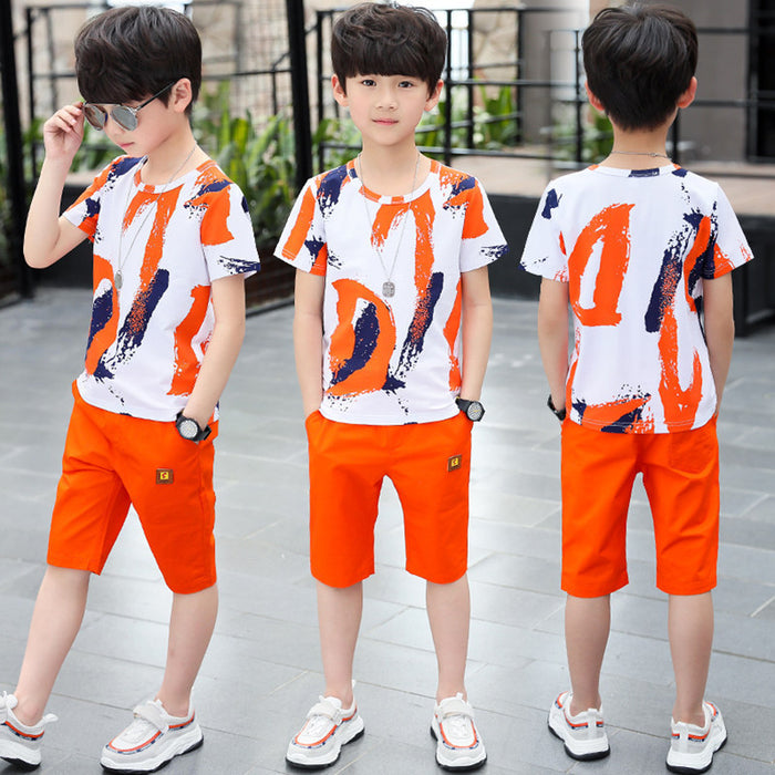 Middle-aged Children's Summer Sports Two-piece Children's Clothing