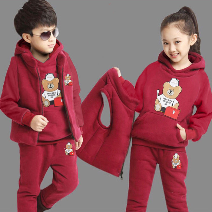 Fashion Casual Boys And Girls Suit Sweater Plus Cashmere